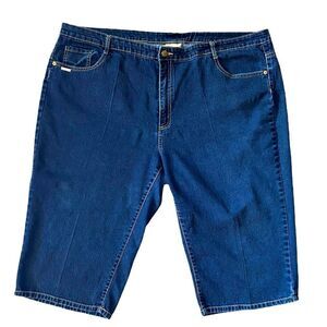 Miss Tina Women’s Knee Length Denim Jean Shorts Plus Size 26W